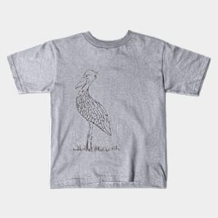 Shoebill ( right side) Kids T-Shirt